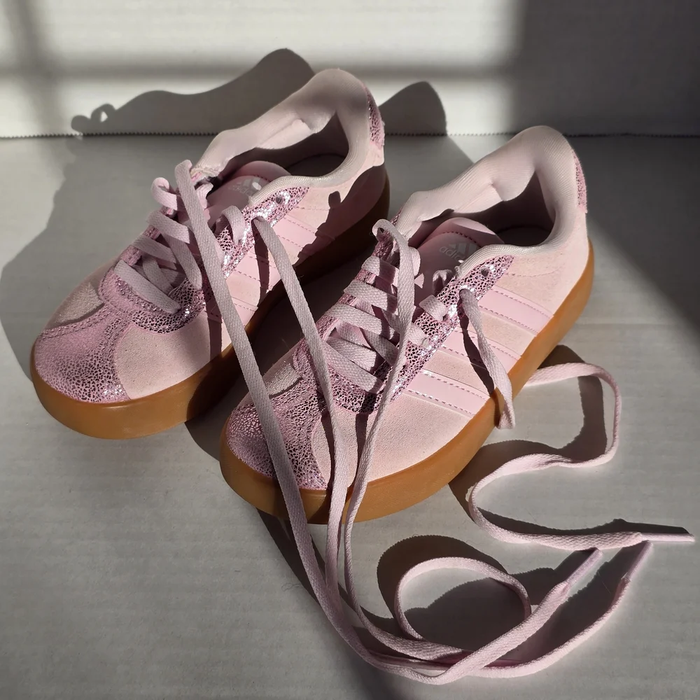 Adidas VL 3.0 Court Pink Sneakers with Gum Sole 11.5C Toddlers - Picture 2 of 8